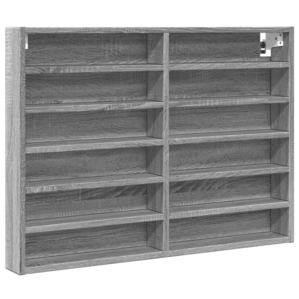 Vitrinenschrank Grau Sonoma 80x8,5x58 cm Holzwerkstoff