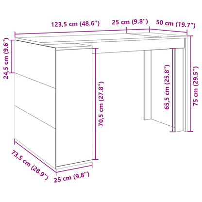 Schreibtisch Weiß 123,5x73,5x75 cm Holzwerkstoff