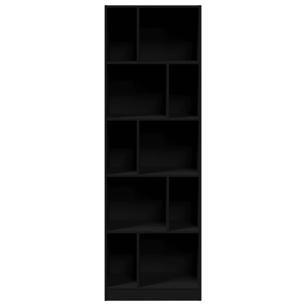 Bücherregal Schwarz 57x28,5x174 cm Holzwerkstoff