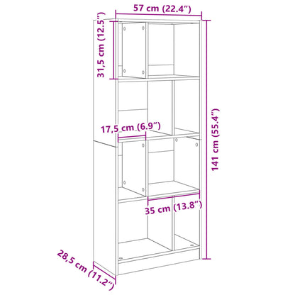 Bücherregal Räuchereiche 57x28,5x141 cm Holzwerkstoff