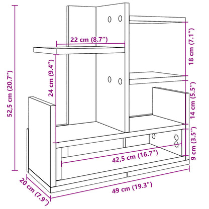 Schreibtisch-Organizer Grau Sonoma 49x20x52,5 cm Holzwerkstoff