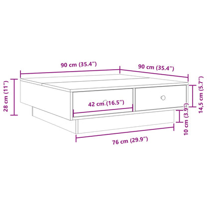 Couchtisch Schwarz 90x90x28 cm Holzwerkstoff