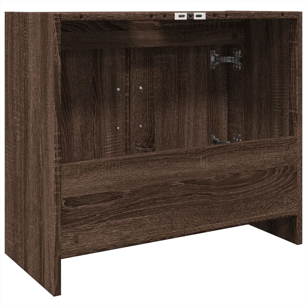 Waschbeckenschrank Braun Eichen-Optik 63x29x55 cm Holzwerkstoff