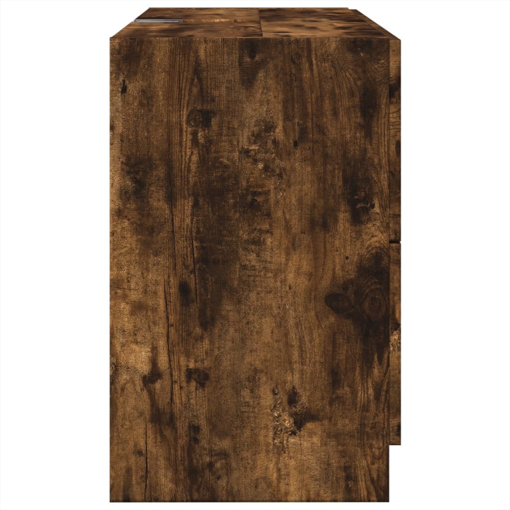 Waschbeckenunterschrank Räuchereiche 78x37x59 cm Holzwerkstoff