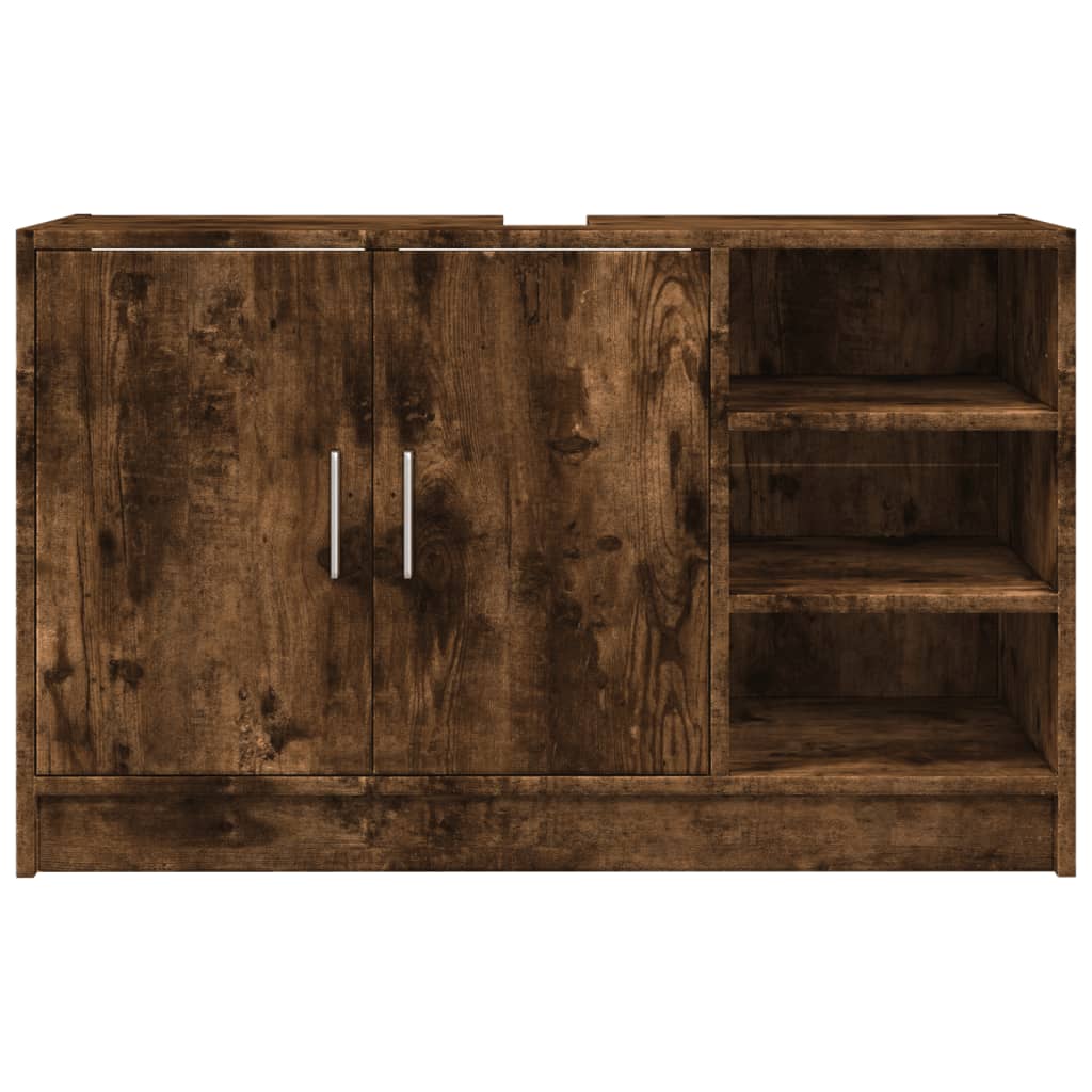 Waschbeckenunterschrank Räuchereiche 90x29x55 cm Holzwerkstoff