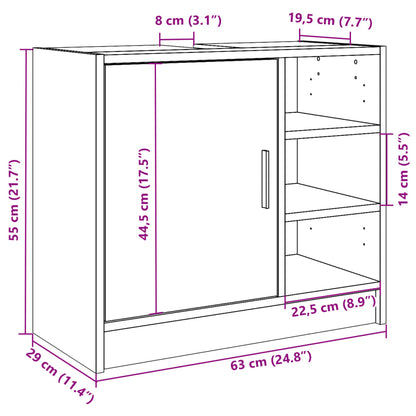 Waschbeckenunterschrank Schwarz 63x29x55 cm Holzwerkstoff