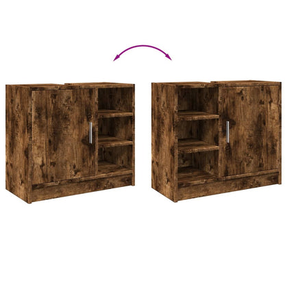 Waschbeckenschrank Räuchereiche 63x29x55 cm Holzwerkstoff