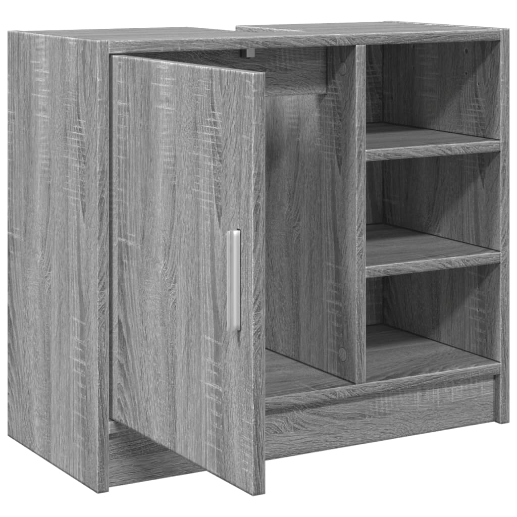 Waschbeckenunterschrank Grau Sonoma 63x29x55 cm Holzwerkstoff