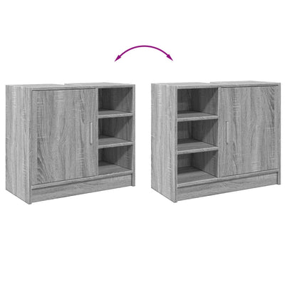 Waschbeckenunterschrank Grau Sonoma 63x29x55 cm Holzwerkstoff