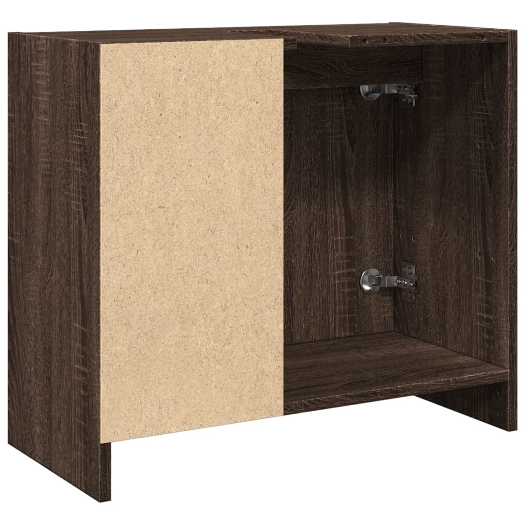 Waschbeckenschrank Braun Eichen-Optik 63x29x55 cm Holzwerkstoff