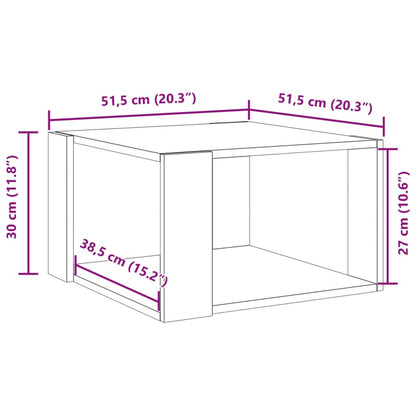 Couchtisch Schwarz 51,5x51,5x30 cm Holzwerkstoff