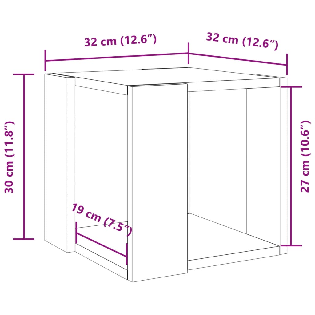 Couchtisch Sonoma-Eiche 32x32x30 cm Holzwerkstoff