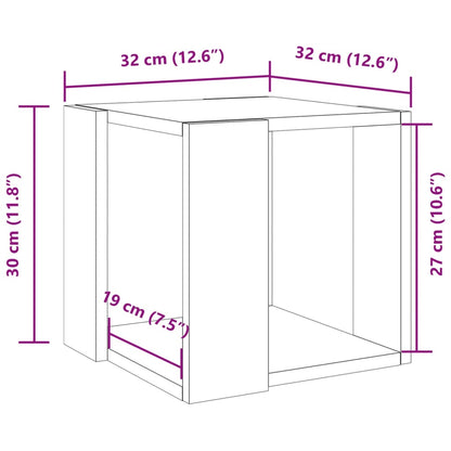 Couchtisch Betongrau 32x32x30 cm Holzwerkstoff