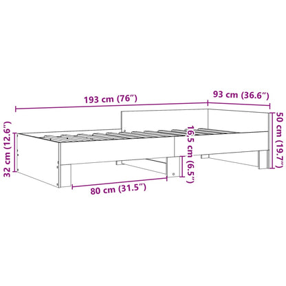 Bettgestell Betongrau 90x190 cm Holzwerkstoff