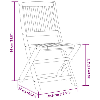 3-tlg. Bistro-Set Klappbar Massivholz Akazie