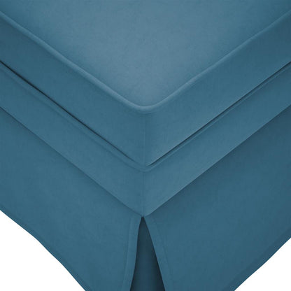 Chaiselongue mit Nackenrolle und Rechter Armlehne Blau Samt