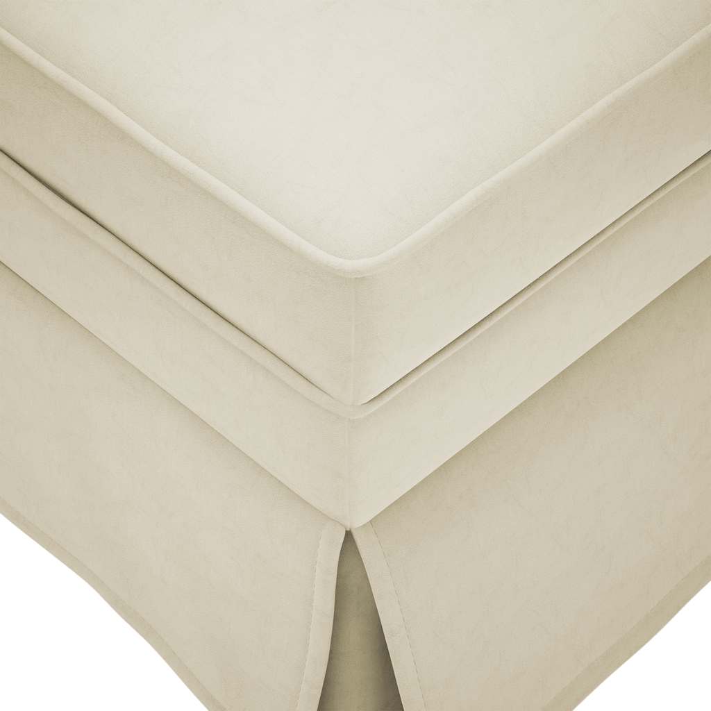 Chaiselongue mit Nackenrolle und Rechter Armlehne Creme Samt