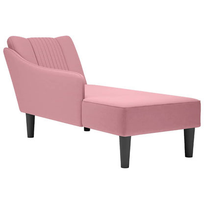 Chaiselongue mit Rechter Armlehne Rosa Samt