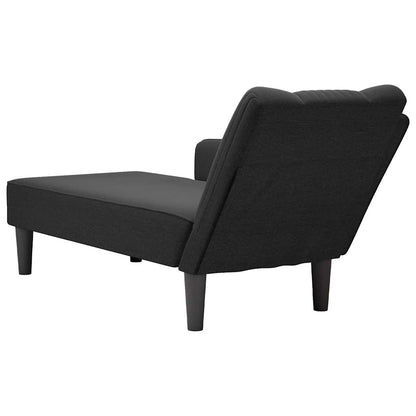 Chaiselongue mit Rechter Armlehne Schwarz Stoff