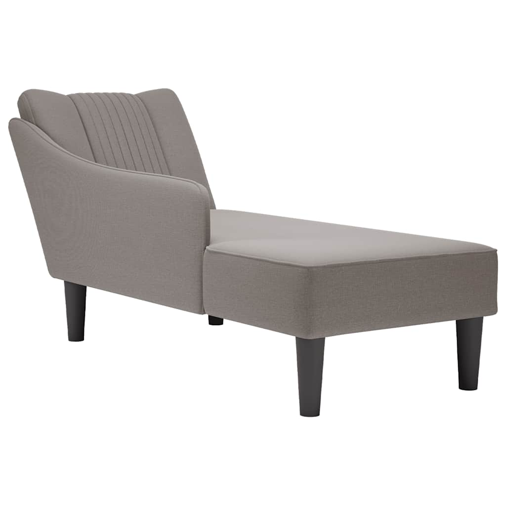 Chaiselongue mit Rechter Armlehne Taupe Stoff