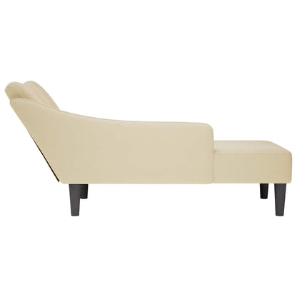 Chaiselongue mit Rechter Armlehne Creme Stoff