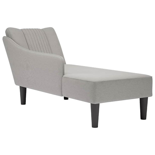 Chaiselongue mit Rechter Armlehne Wolkengrau Stoff