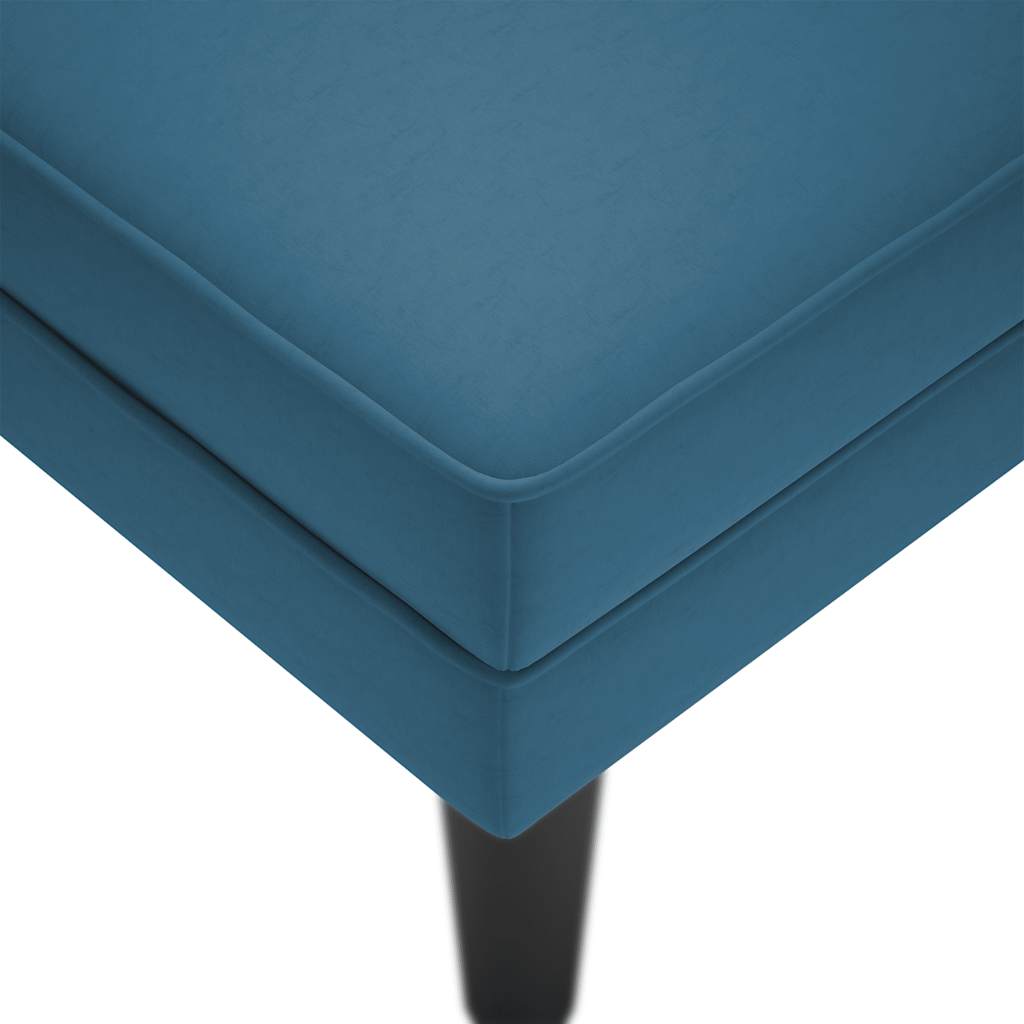 Chaiselongue mit Kissen und Rechter Armlehne Blau Samt