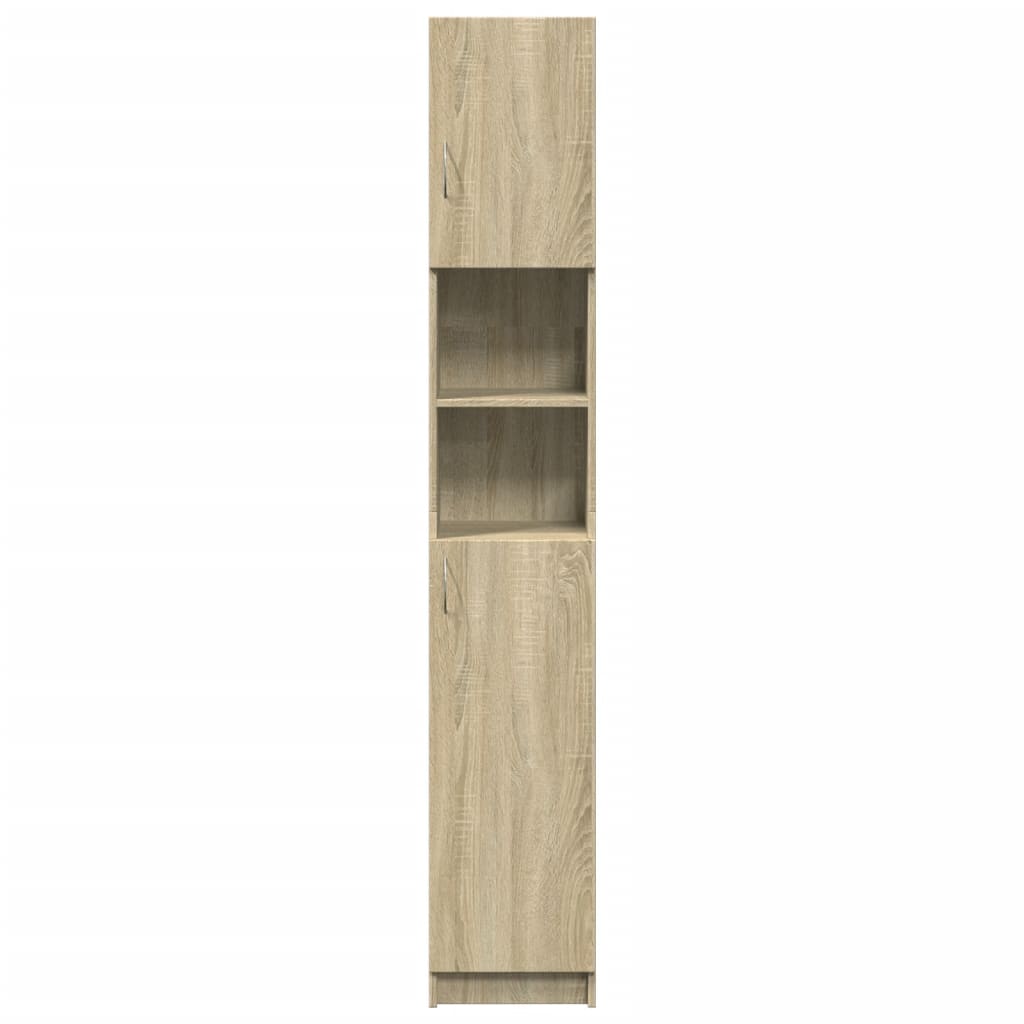 Badezimmerschrank Sonoma-Eiche 32x25,5x190 cm Holzwerkstoff