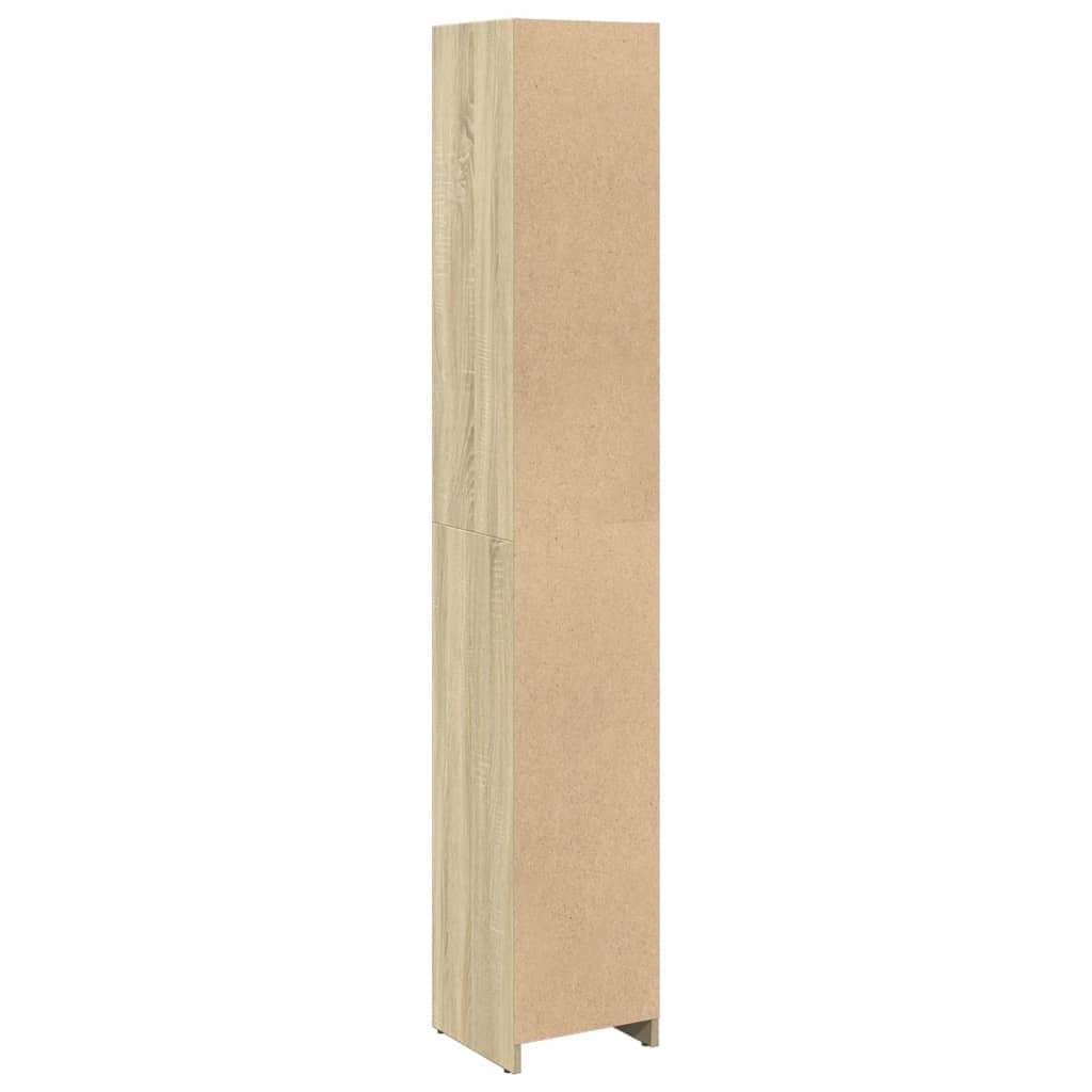 Badezimmerschrank Sonoma-Eiche 30x30x183,5 cm Holzwerkstoff