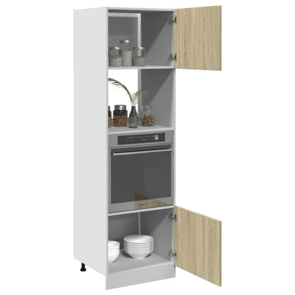 Mikrowellenumbauschrank Sonoma-Eiche 60x57x207 cm Holzwerkstoff