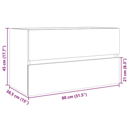 Waschbeckenunterschrank Sonoma-Eiche 80x38,5x45cm Holzwerkstoff