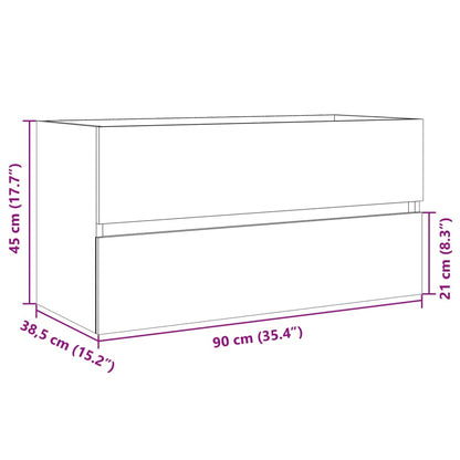 Waschbeckenunterschrank Sonoma-Eiche 90x38,5x45cm Holzwerkstoff