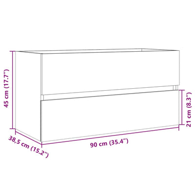 Waschbeckenunterschrank Sonoma-Eiche 90x38,5x45cm Holzwerkstoff