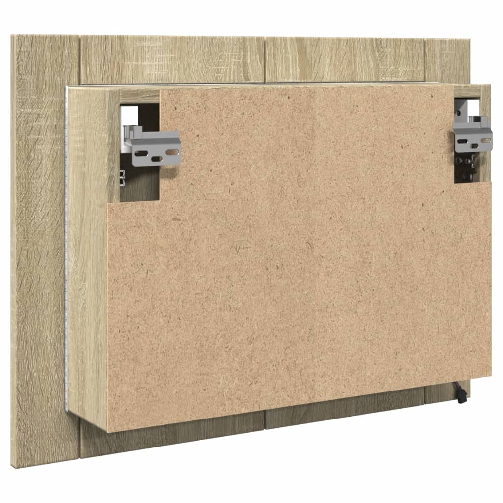 LED-Spiegelschrank Sonoma-Eiche 60x12x45 cm Holzwerkstoff