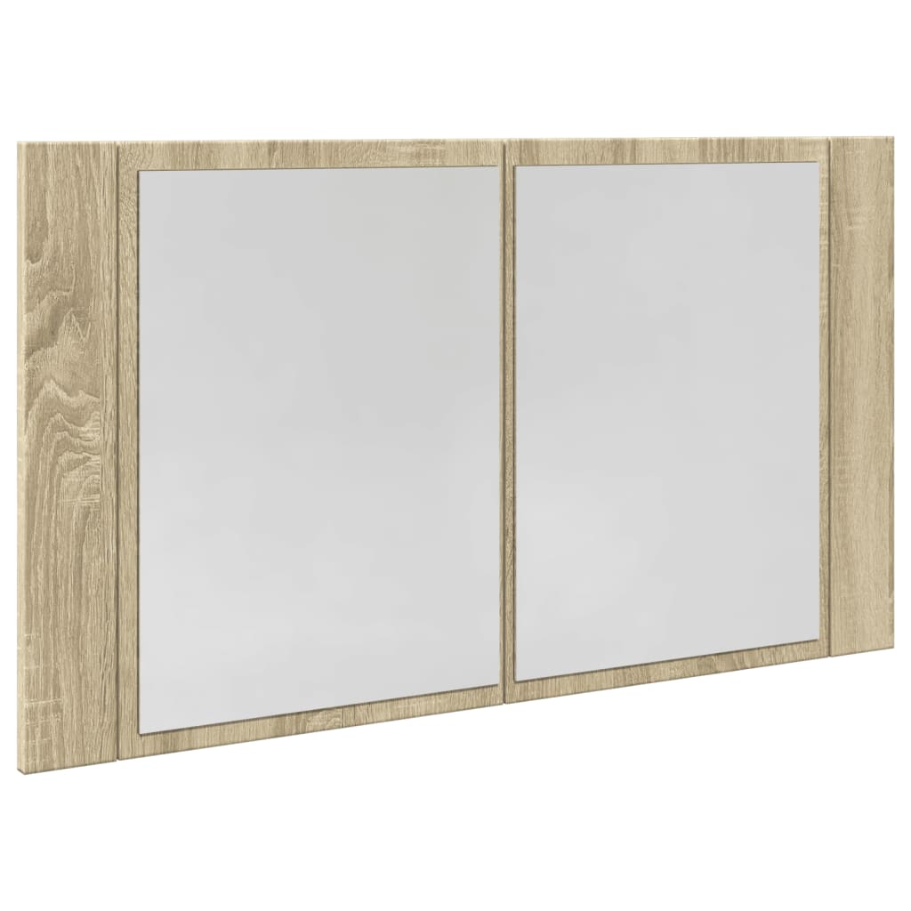 LED-Spiegelschrank Sonoma-Eiche 80x12x45 cm Holzwerkstoff