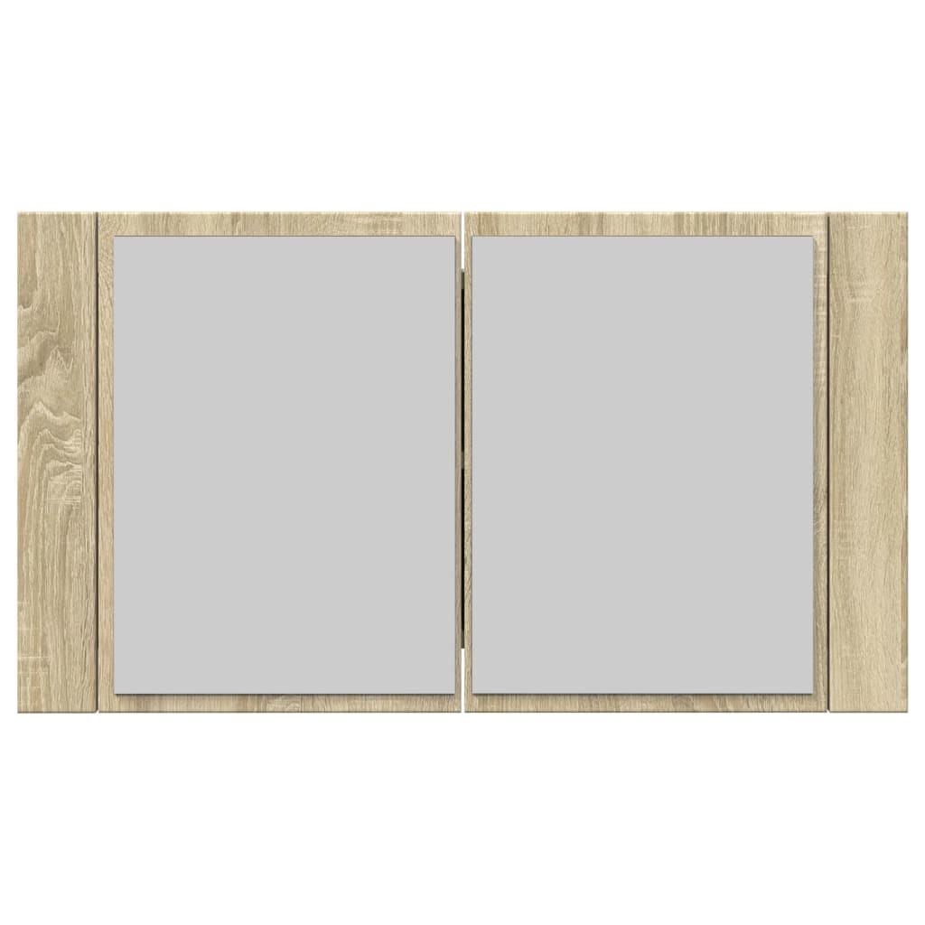 LED-Spiegelschrank Sonoma-Eiche 80x12x45 cm Holzwerkstoff