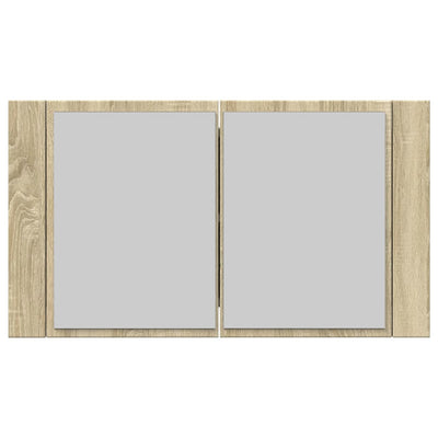 LED-Spiegelschrank Sonoma-Eiche 80x12x45 cm Holzwerkstoff