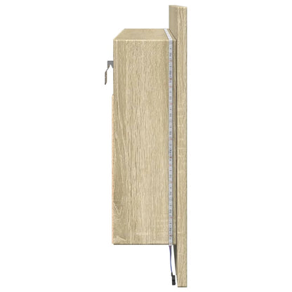 LED-Spiegelschrank Sonoma-Eiche 80x12x45 cm Holzwerkstoff