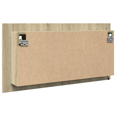 LED-Spiegelschrank Sonoma-Eiche 90x12x45 cm Holzwerkstoff