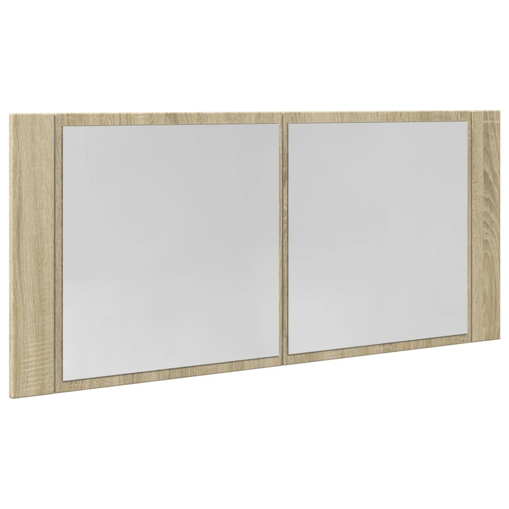 LED-Spiegelschrank Sonoma-Eiche 100x12x45 cm Holzwerkstoff