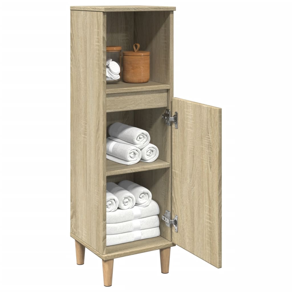 Badschrank Sonoma-Eiche 30x30x100 cm Holzwerkstoff