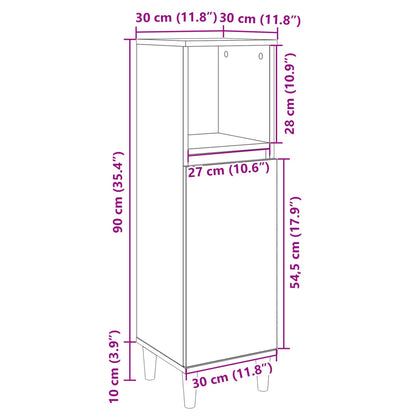 Badschrank Sonoma-Eiche 30x30x100 cm Holzwerkstoff