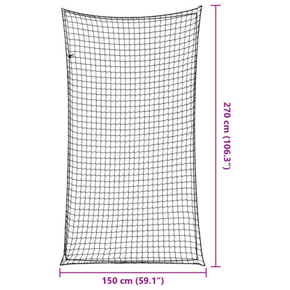 Anhängernetz mit Gummiseil Schwarz 2,7x1,5 m PP