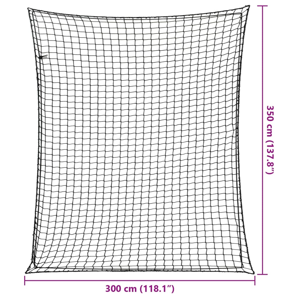 Anhängernetz mit Gummiseil Schwarz 3,5x3 m PP