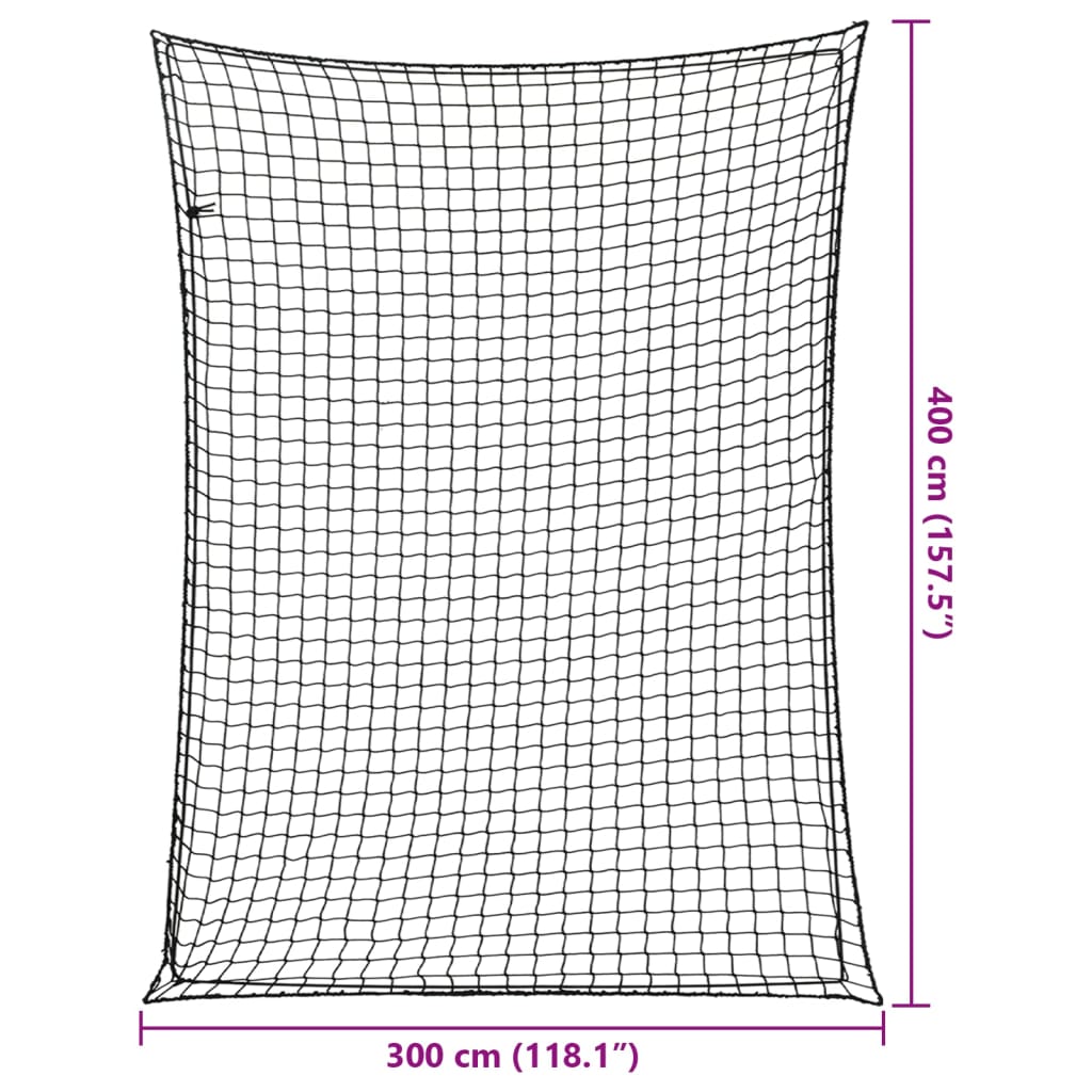 Anhängernetz mit Gummiseil Schwarz 4x3 m PP