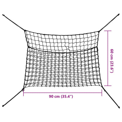 Heunetze 2 Stk. Rechteckig Schwarz 90x60 cm PP