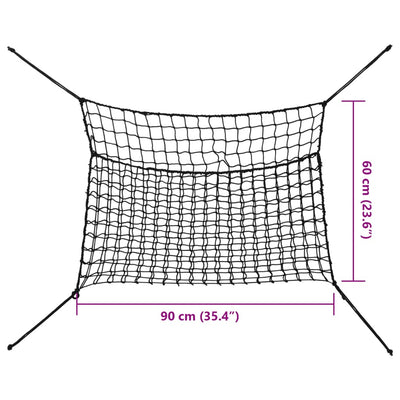 Heunetze 2 Stk. Rechteckig Schwarz 90x60 cm PP