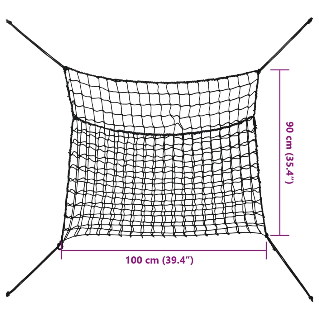 Heunetze 2 Stk. Rechteckig Schwarz 100x90 cm PP