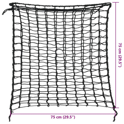 Heunetze 2 Stk. Quadratisch Schwarz 75x75 cm PP