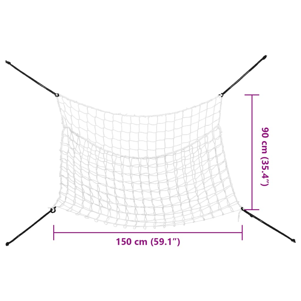 Heunetze 2 Stk. Rechteckig Weiß 150x90 cm PP